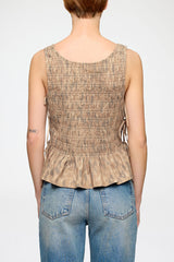 GANNI Discount Smock Top in Printed Stretch