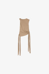 GANNI On Sale Top in Beige Jersey