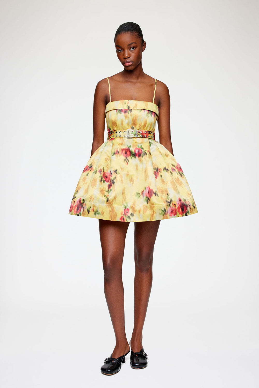 GANNI For Sale Dress in Yellow Printed Satin