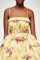GANNI For Sale Dress in Yellow Printed Satin