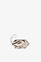 GANNI Hot Sale Egret Bou Make-Up Pouch in Zebra
