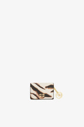 GANNI On Sale Egret Bou Card Holder With Flap in Zebra