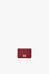 GANNI For Sale Red Dahlia Bou Card Holder in Grained Red