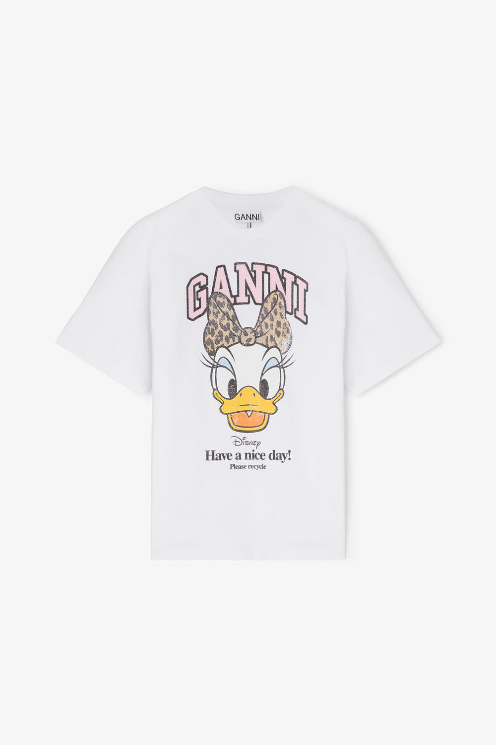 GANNI On Sale Daisy Duck White Printed T-shirt