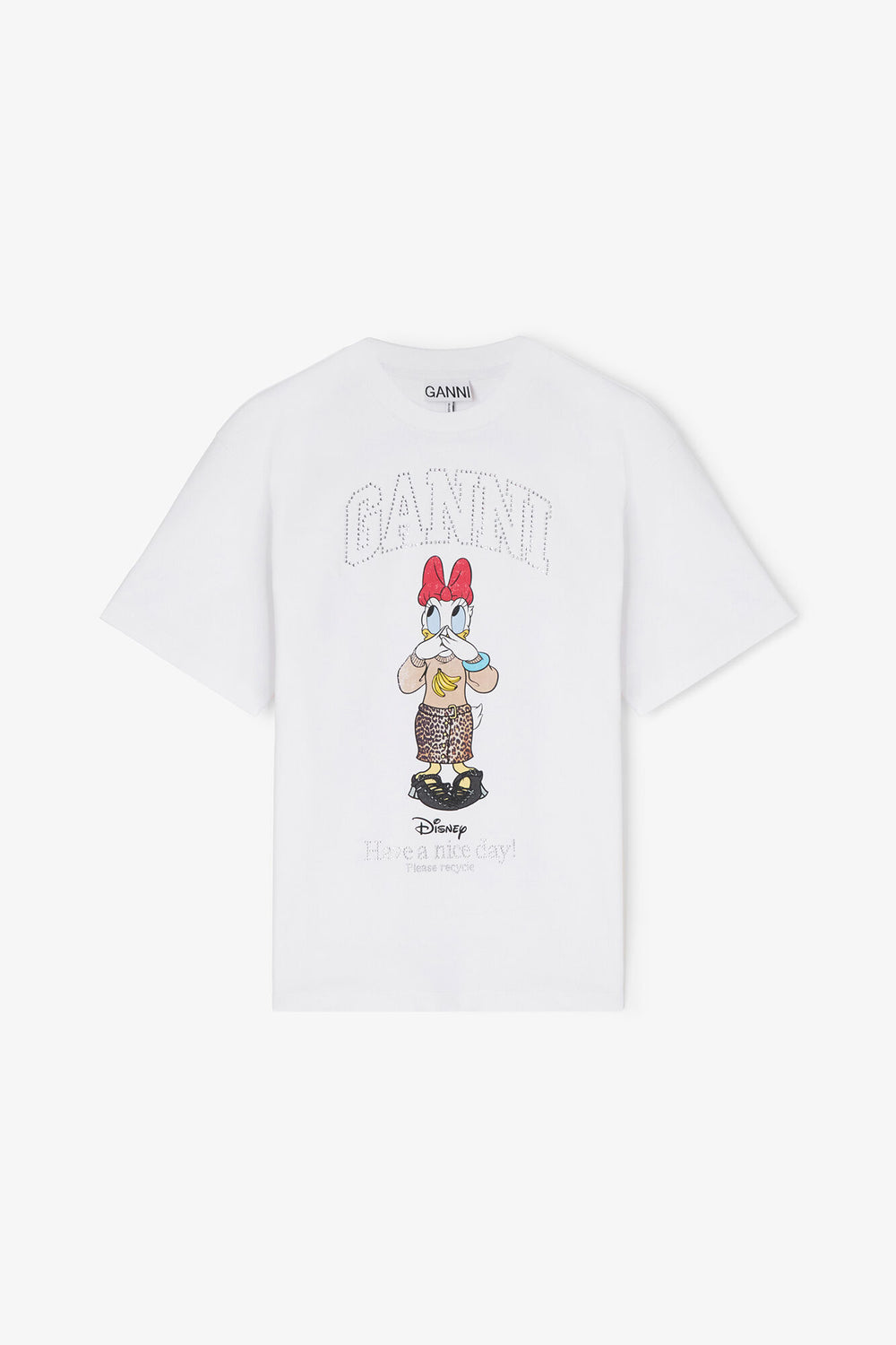 GANNI Outlet Daisy Duck White Printed T-shirt