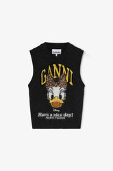 GANNI Online Daisy Duck Graphic Wool Vest