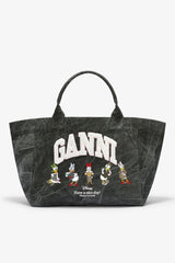 GANNI New Black Oyster Daisy Duck Bleached XXL Tote