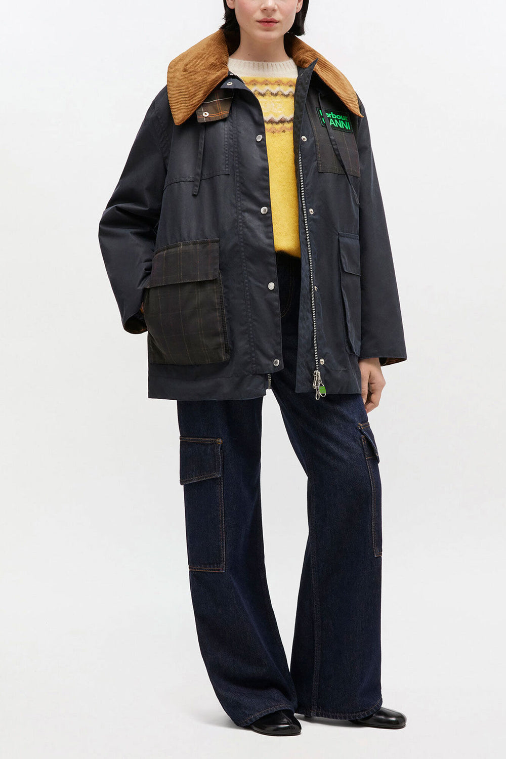 GANNI Discount Waxed Jacket in Blue