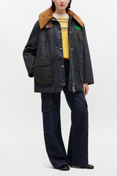 GANNI Discount Waxed Jacket in Blue
