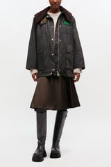 GANNI On Sale Waxed Jacket in Green