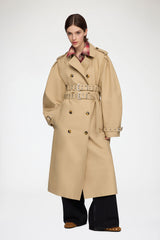 GANNI New Trench Coat in Double Cotton