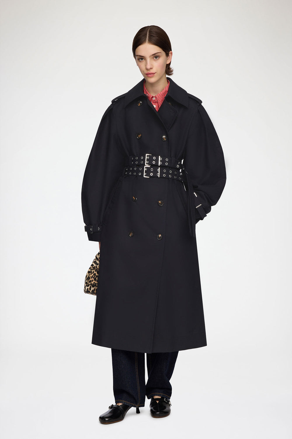 GANNI us Trench Coat in Double Cotton