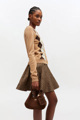 GANNI Online Chicory Coffee Brown Suede Mini Hobo Bag