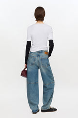 GANNI Discount Stary Jeans in Tint Rigid Denim