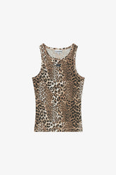 GANNI us Leopard Rib Tank Top