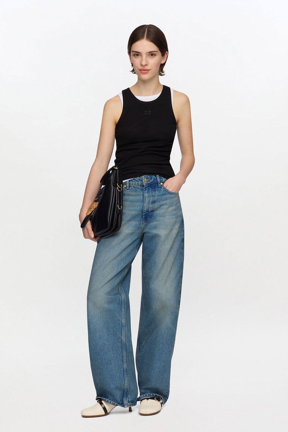 GANNI Online Izey Jeans in Tint Rigid Denim