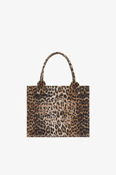 GANNI Sale Leopard Leopard Large Canvas Tote Bag