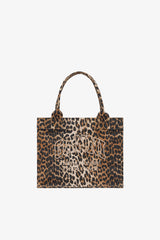 GANNI Sale Leopard Leopard Large Canvas Tote Bag