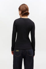 GANNI On Sale Black Rib Long-sleeve