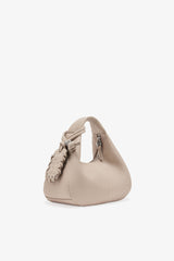 GANNI us White Pepper Light Grey Mini Hobo Bag