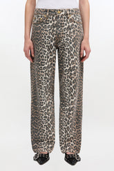 GANNI For Sale Izey Jeans in Leopard Print