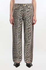 GANNI For Sale Izey Jeans in Leopard Print