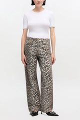 GANNI For Sale Izey Jeans in Leopard Print