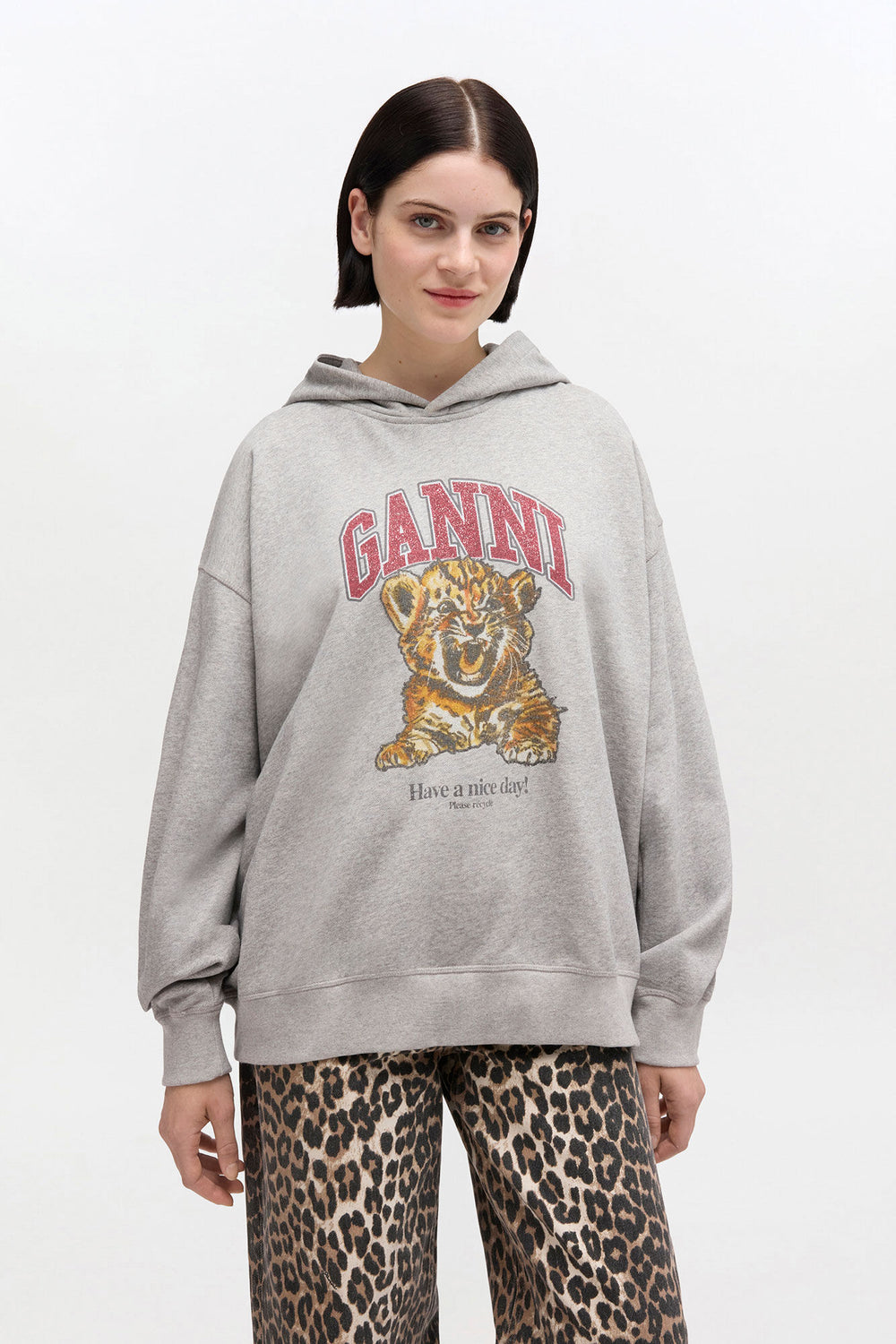 GANNI us Grey Tiger Hoodie