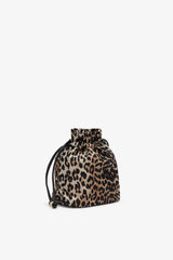 GANNI Sale Almond Milk Printed Bou Bucket Pouch in Leopard