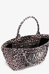 GANNI On Sale Bleached Mauve Leopard Medium Tote
