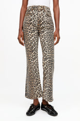 GANNI Online Betzy Cropped Jeans in Leopard Print