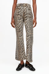 GANNI Online Betzy Cropped Jeans in Leopard Print