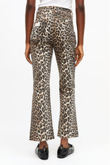 GANNI Online Betzy Cropped Jeans in Leopard Print
