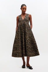 GANNI Hot Sale Metallic Cloque Long Dress