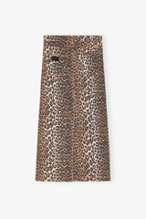 GANNI us Leopard Denim Maxi Slit Skirt