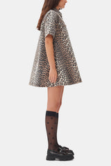 GANNI Online Leopard Mini Dress