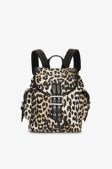 GANNI Discount Leopard Leopard Small Nylon Bucky Backpack