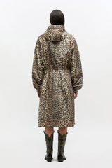 GANNI Online Leopard Nylon Parka Coat