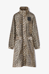 GANNI Online Leopard Nylon Parka Coat