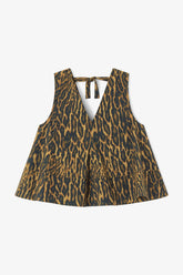 GANNI Sale Leopard Cotton A-line Top