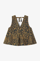 GANNI Sale Leopard Cotton A-line Top