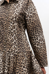 GANNI Hot Sale Leopard Shirt Dress