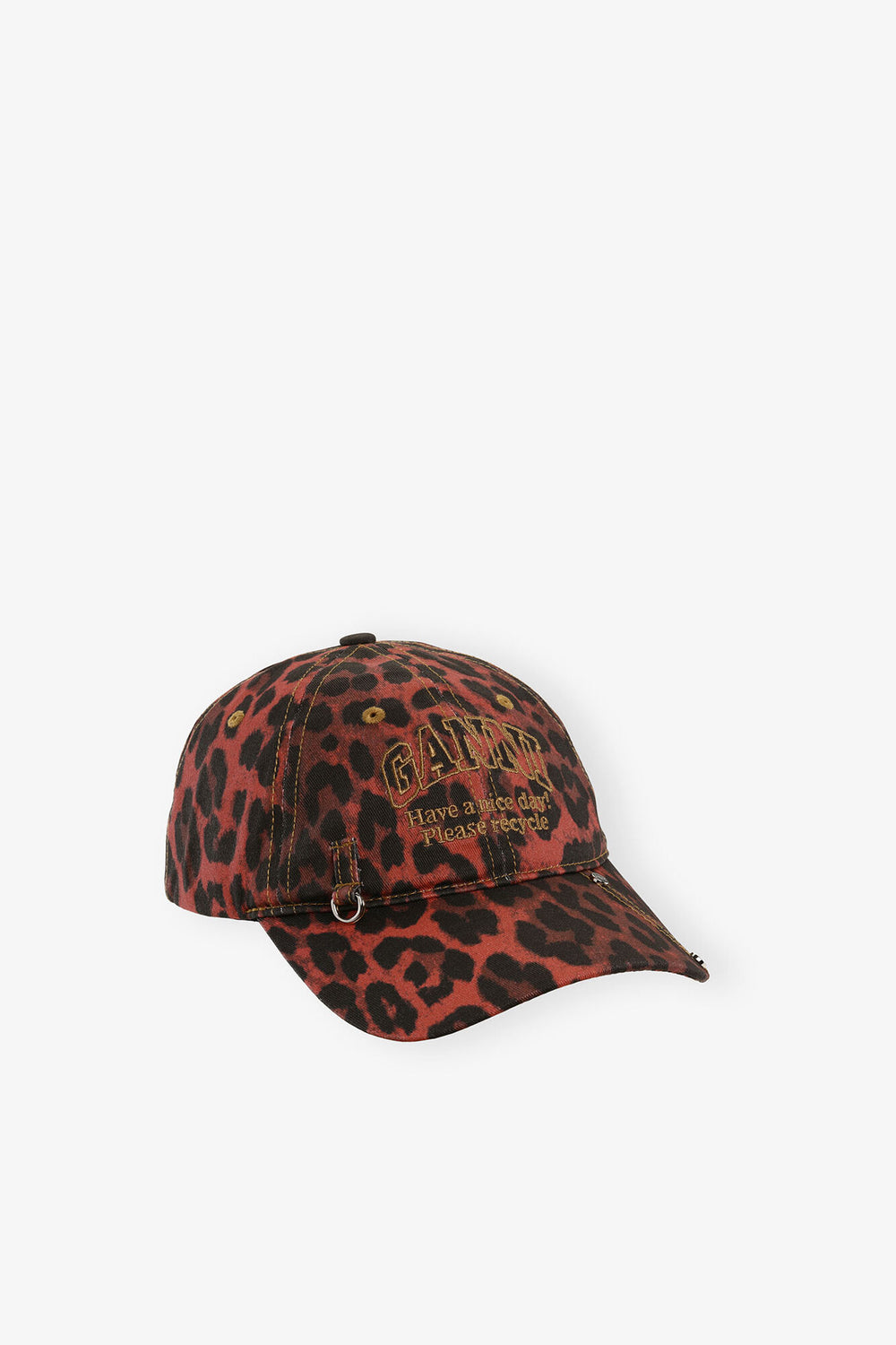 GANNI New Racing Red Red Leopard Cap