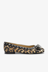 GANNI us Leopard Eyelet Bow Ballerinas