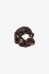 GANNI Online Khaki Metallic Printed Scrunchie