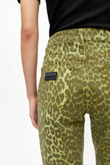 GANNI On Sale Green Leopard Betzy Jeans