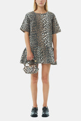 GANNI For Sale Leopard Open-back Mini Denim Dress