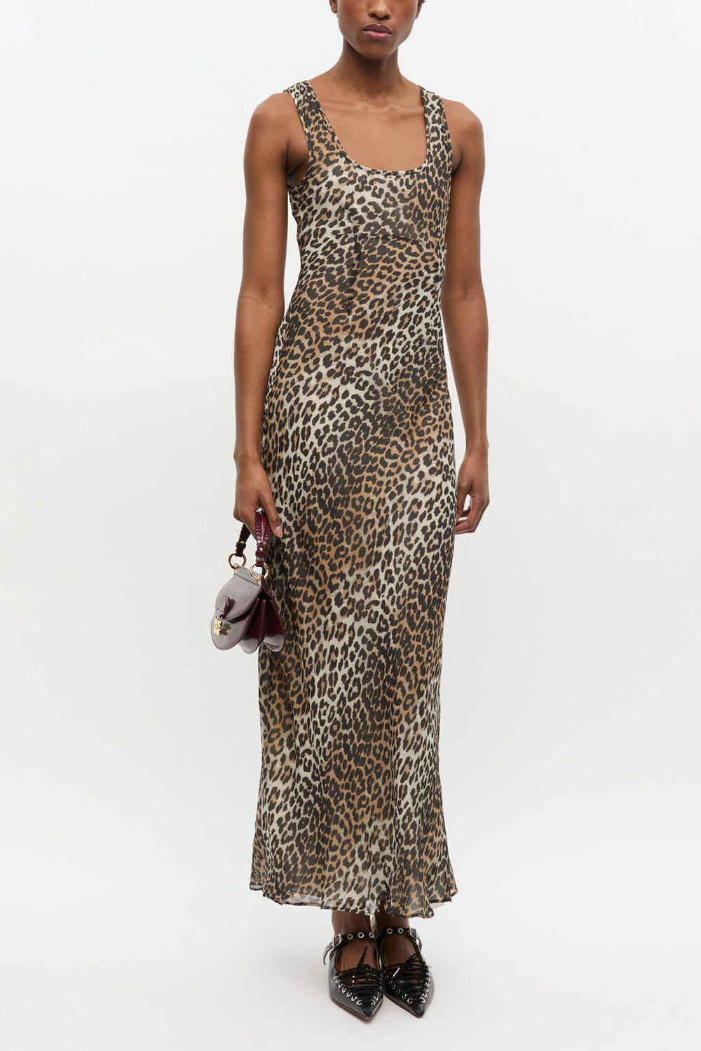 GANNI New Leopard Print Maxi Dress