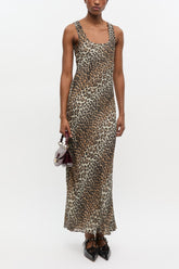 GANNI New Leopard Print Maxi Dress
