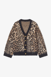 GANNI On Sale Leopard V-neck Cardigan